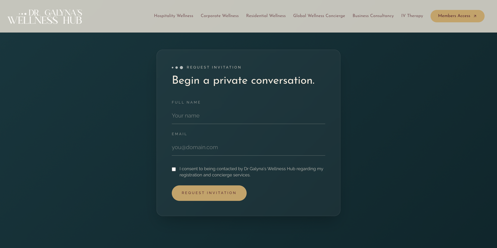 Wellness Hub website